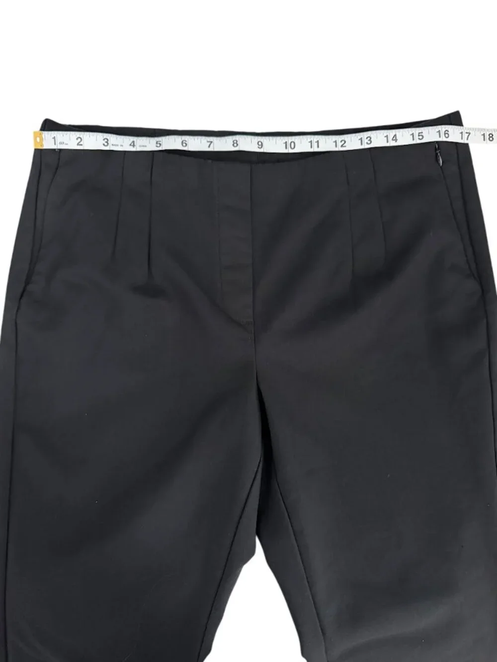 J. Jill Pleated Front Pull On Trousers Black Zip Pocket Pants 14 Petite